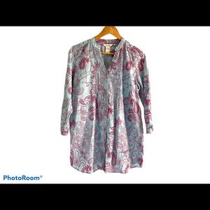 Sundance Paisley Red and Blue Tunic Size Small
